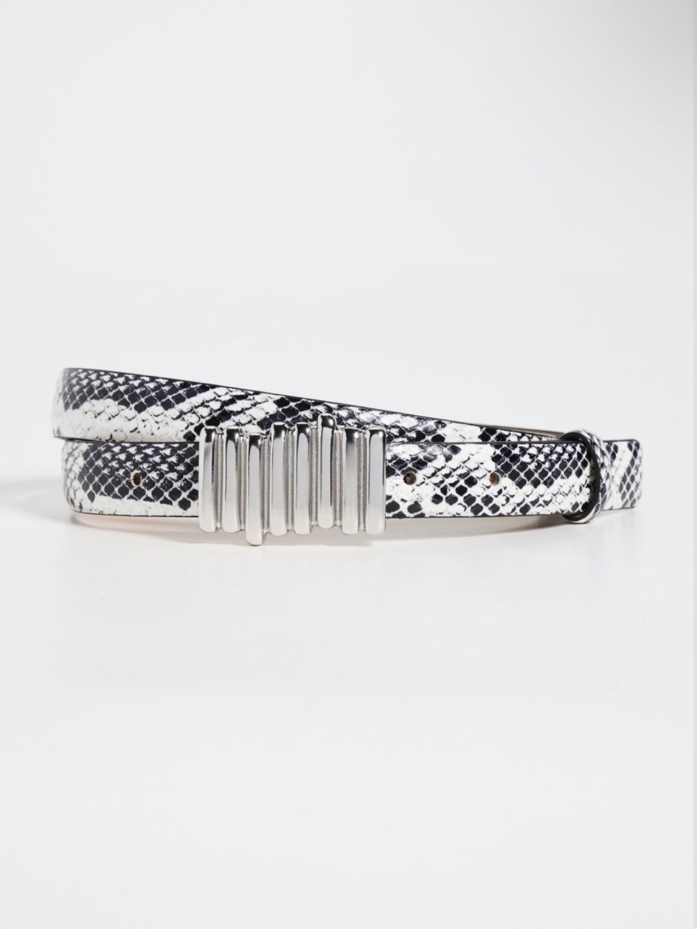 B-Low The Belt Vesna Mini Python Snakeskin Silver Buckle Belt Size X-Large NEW